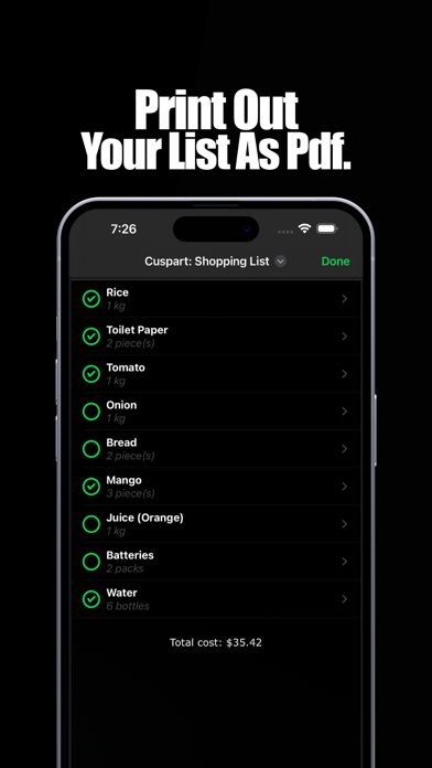 Cuspart: Shopping List screenshot 1