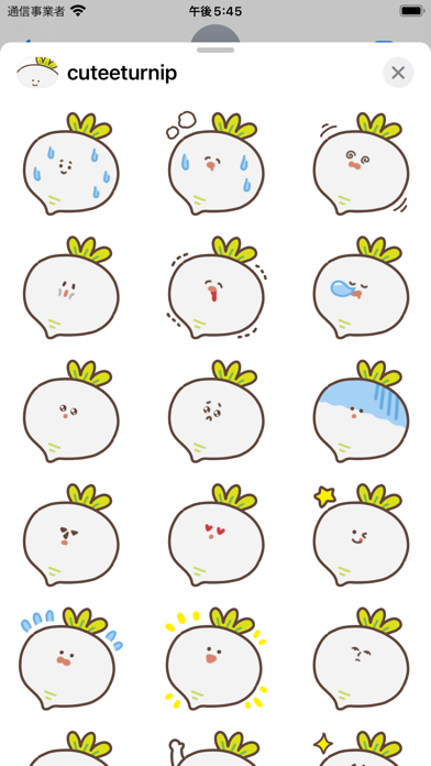 cute turnip sticker screenshot 1