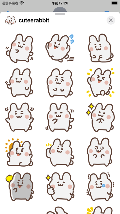 cutee rabbit sticker screenshot 2