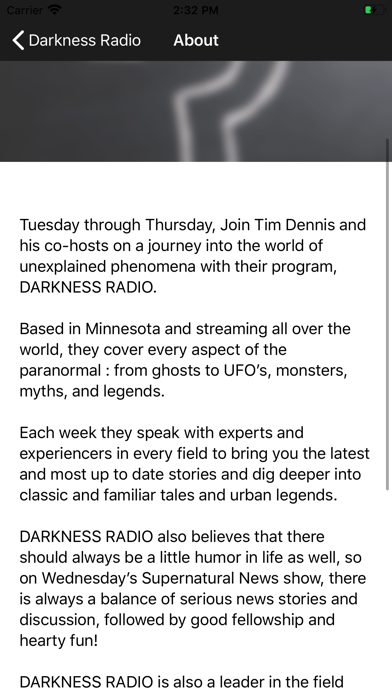 Darkness Radio App screenshot 1