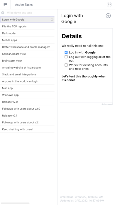 Dart Project Management screenshot 1