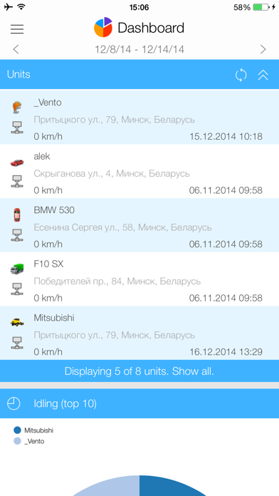 Dashboard for Wialon screenshot 5