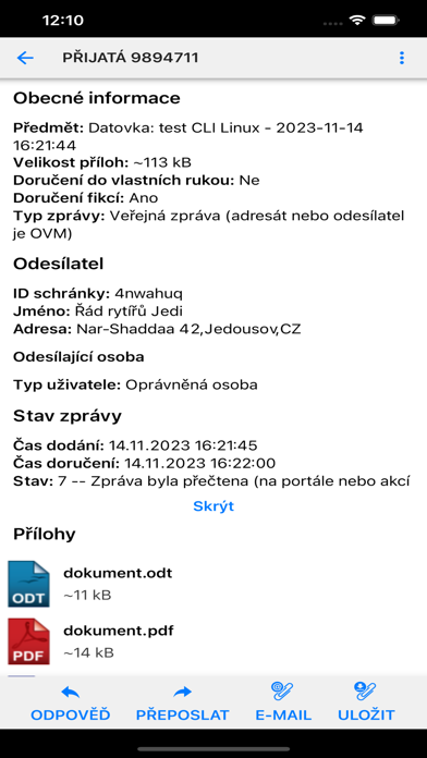 Datovka screenshot 1