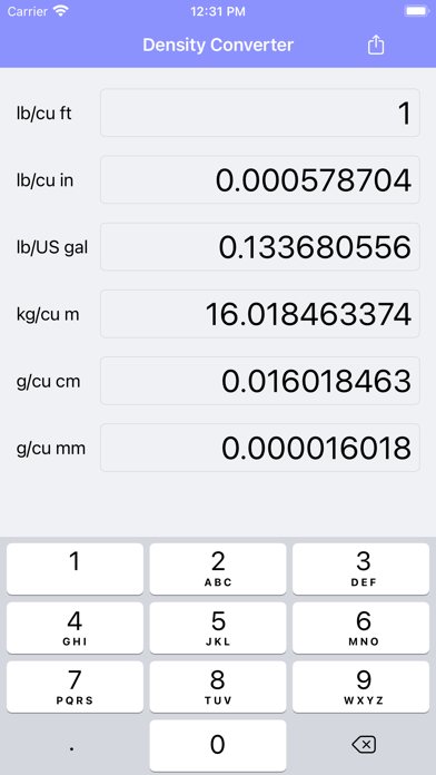 Density Converter screenshot 2