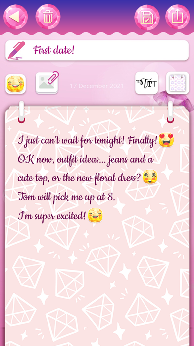 Diamond Diary Notes With Lock screenshot 2