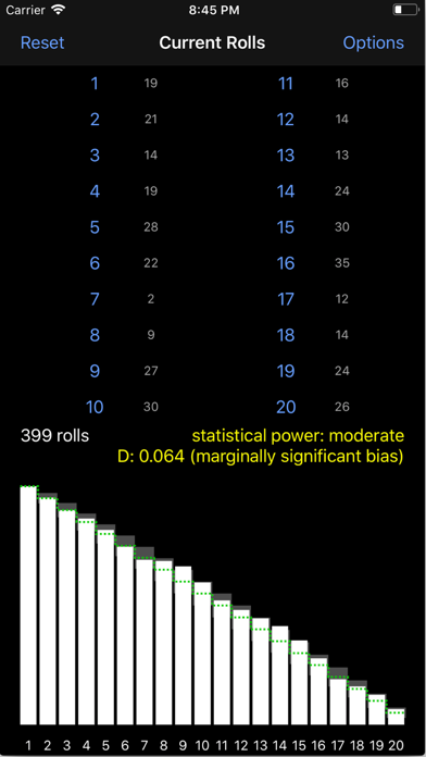 Dice Fairness screenshot 2