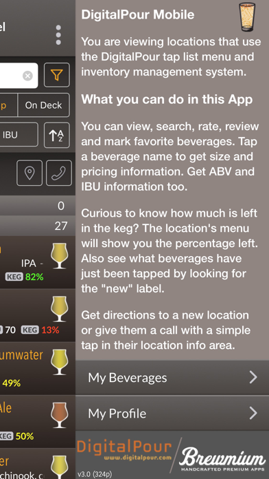 DigitalPour - Pocket Beer Menu screenshot 1