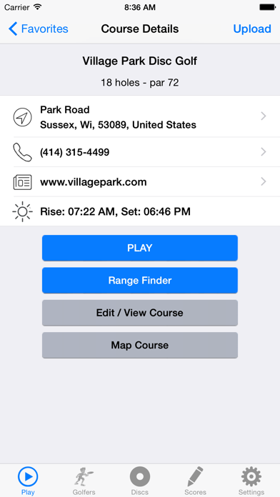 Disc Golf GPS Course Directory screenshot 1