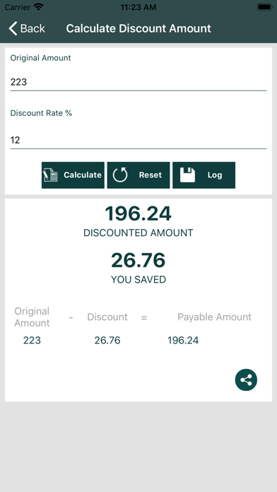 Discount Calculator (%) screenshot 1