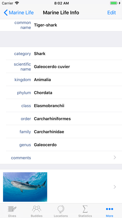 Dive Log screenshot 2