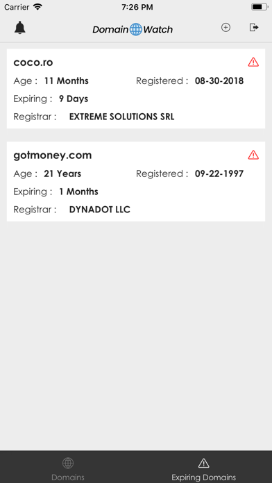 DomainWatch screenshot 1