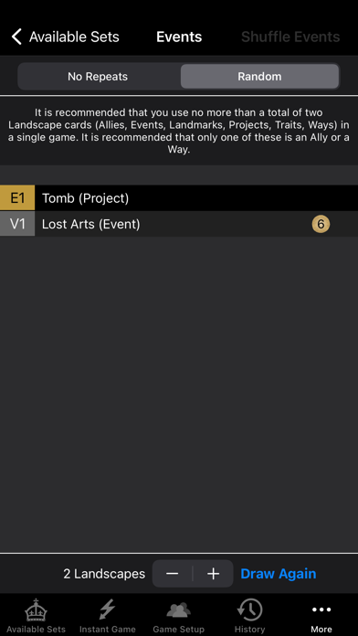 Dominion Card Randomiser screenshot 1