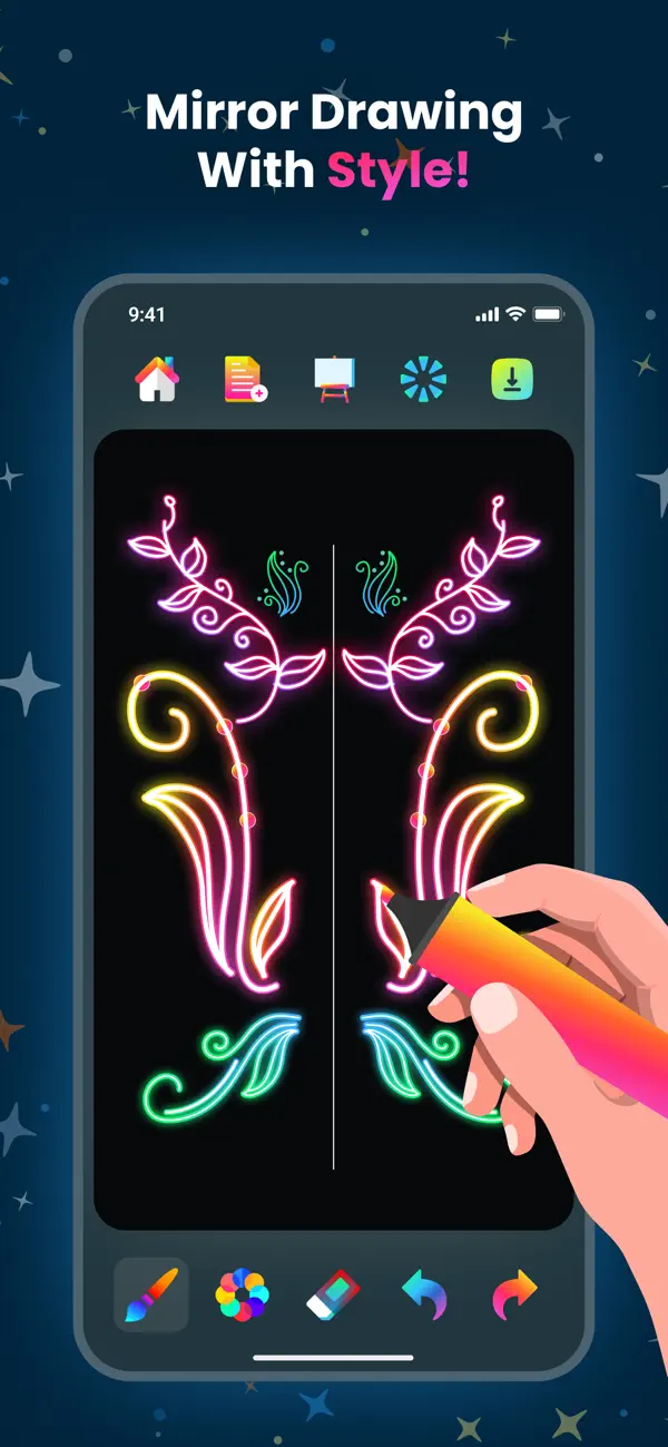 Doodle Magic: Glow Art Drawing screenshot 2