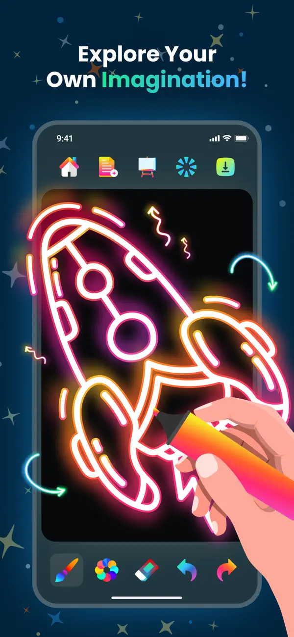 Doodle Magic: Glow Art Drawing screenshot 5