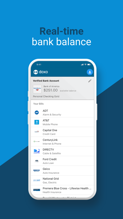 doxo Bill Pay and Reminders screenshot 1