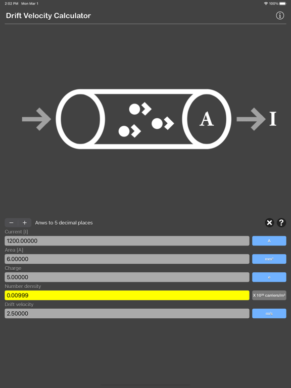 Drift Velocity Calculator screenshot 2