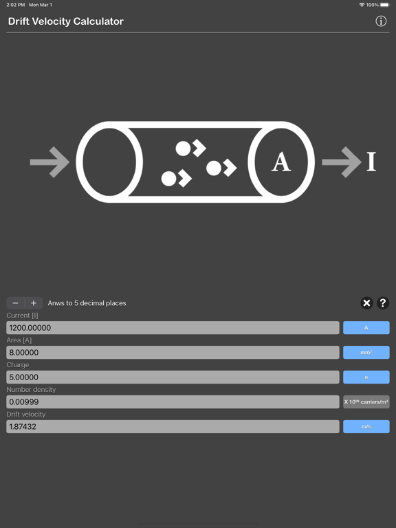 Drift Velocity Calculator screenshot 1