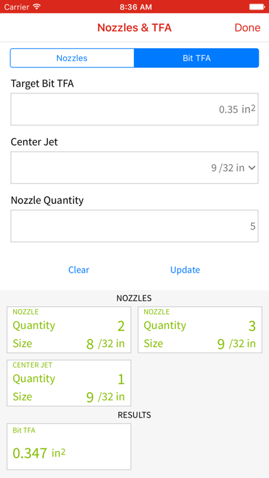 Drill Bit Nozzle Calculator screenshot 2