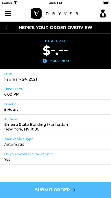 Dryver Personal Hourly Driver screenshot 2