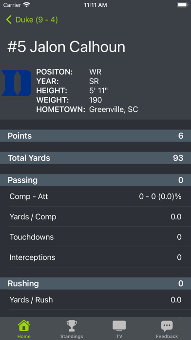 Duke Football Schedule screenshot 1