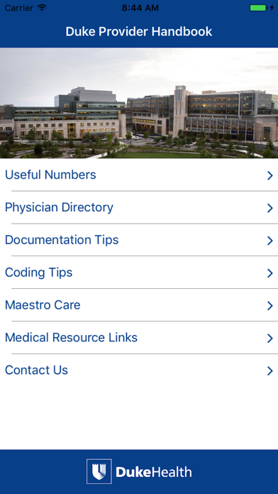 Duke Provider Handbook screenshot 3