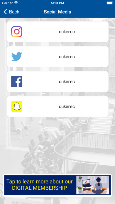 Duke University MyRec Mobile screenshot 1