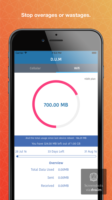 DUM Data usage manager-Track network data usage,Monitor mobile data plan manager screenshot 2