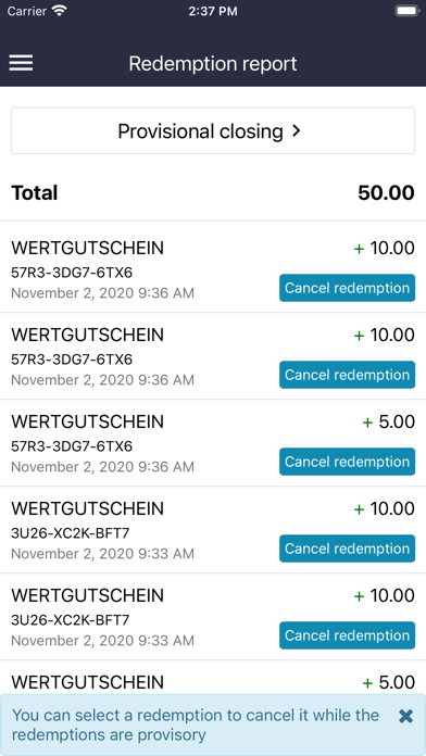 e-guma Voucher screenshot 1