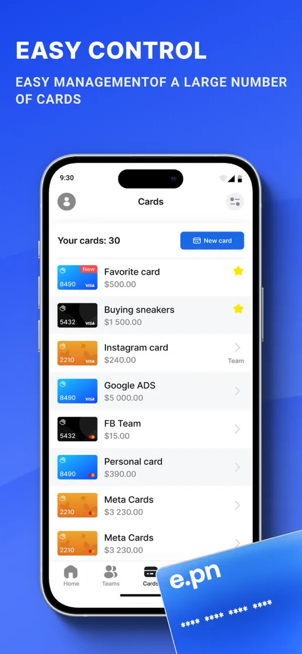 e.PN - Virtual cards screenshot 3