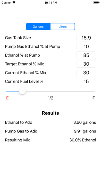 e85Cal screenshot 1
