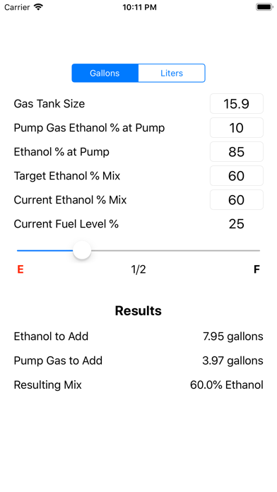 e85Cal screenshot 2
