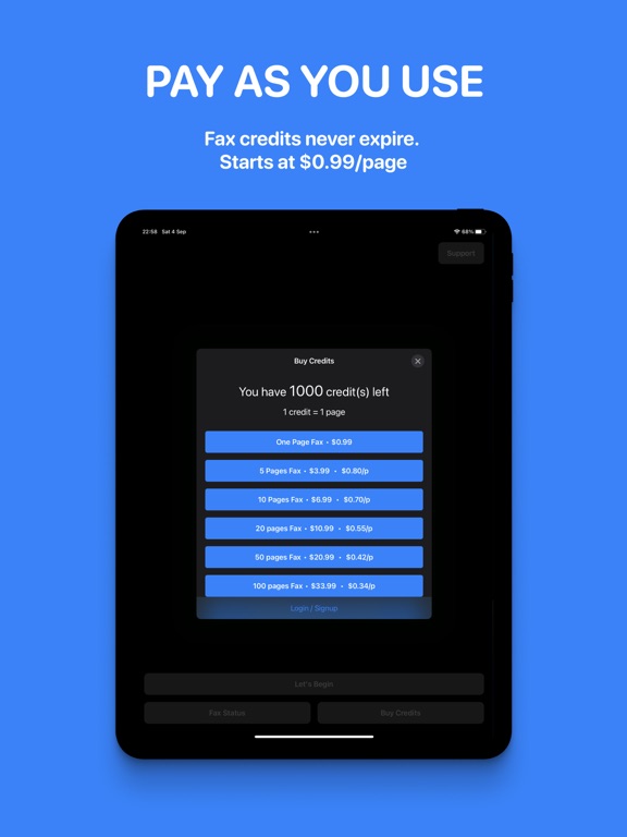 EaseFax: pay per use, send fax screenshot 10