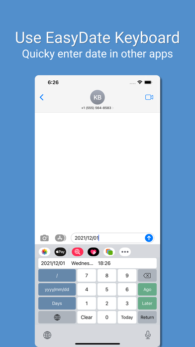 Easy Date Calculator, Keyboard screenshot 1