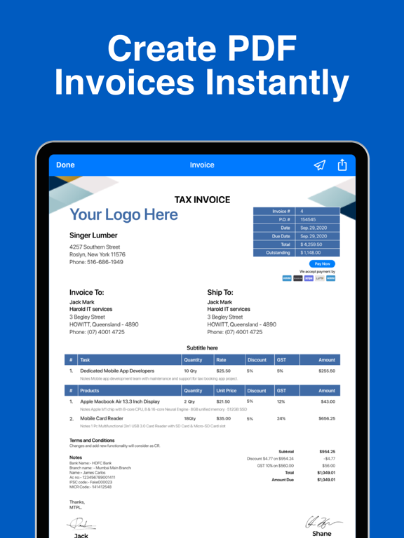 Easy Invoice Maker App by Moon screenshot 5