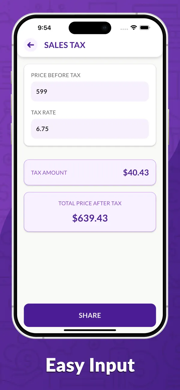 Easy Tax Calculator. screenshot 4