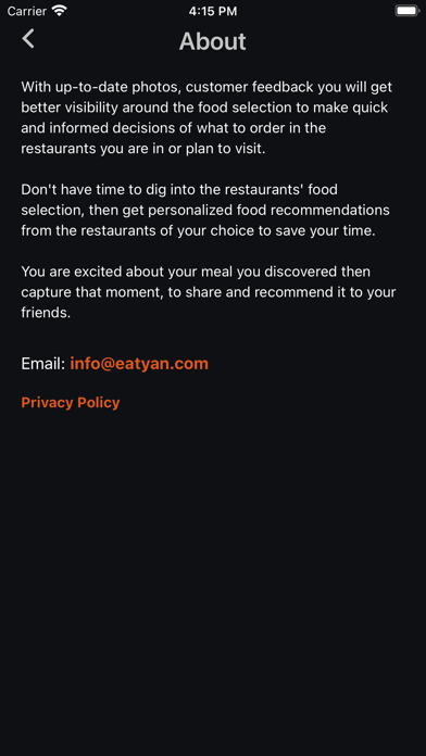 Eatyan - Restaurant/Food Guide screenshot 1