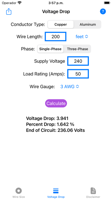 Electric Wire Estimator screenshot 2