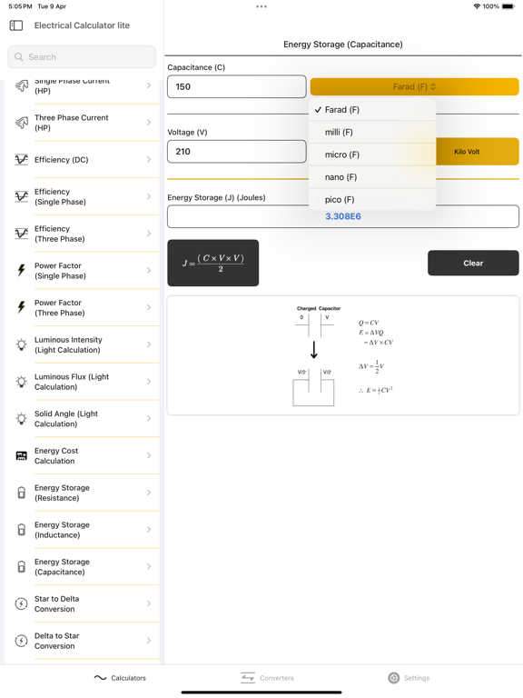Electrical Calculator lite screenshot 2