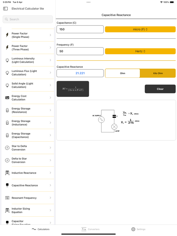 Electrical Calculator lite screenshot 8