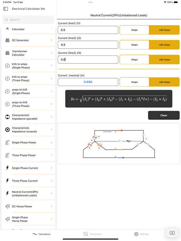 Electrical Calculator lite screenshot 7
