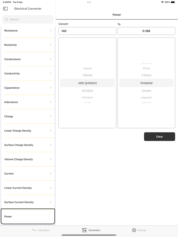 Electrical Calculator lite screenshot 1