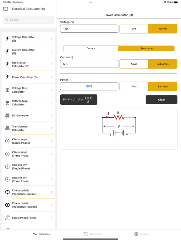 Electrical Calculator lite screenshot 10