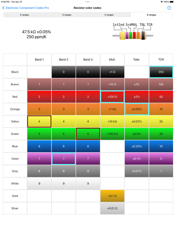 Electronic Component Codes Pro screenshot 10