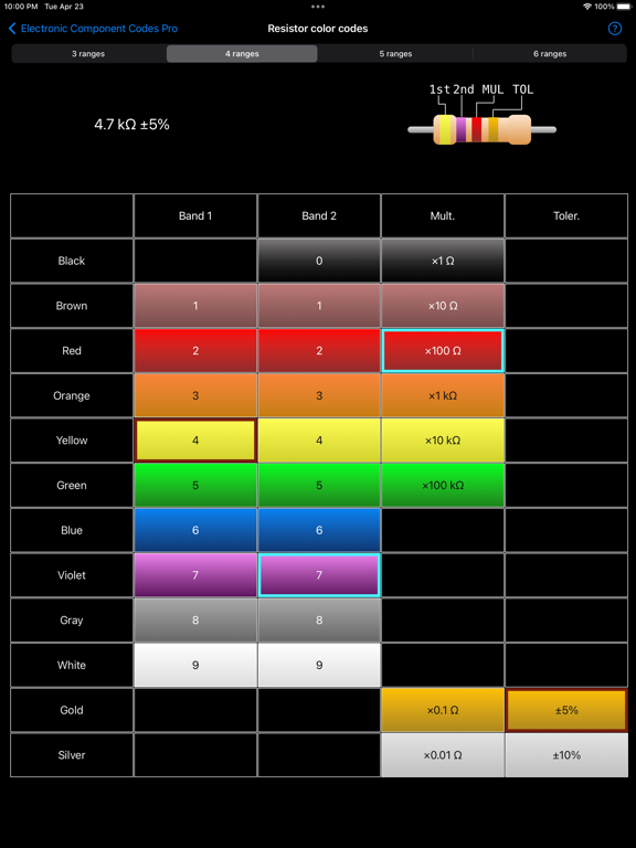 Electronic Component Codes Pro screenshot 4