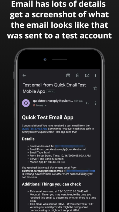 Email Quick Test screenshot 1