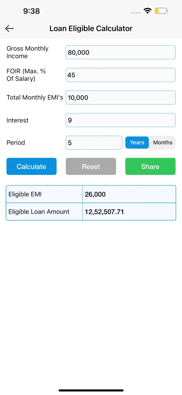 EMI Calculator : Loan Manager screenshot 1