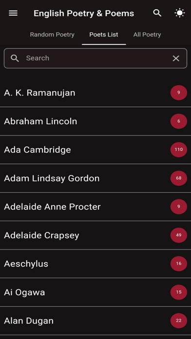 English Poetry Pro screenshot 1