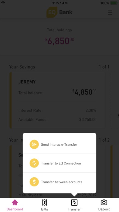 EQ Bank Mobile Banking screenshot 2