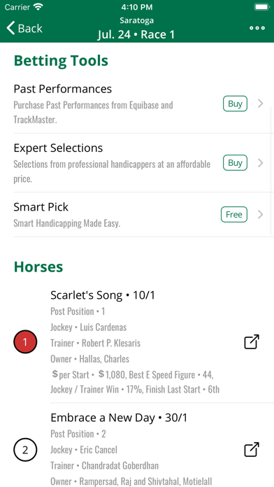 Equibase screenshot 2