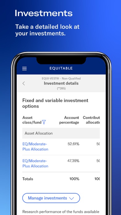 Equitable Mobile App screenshot 1